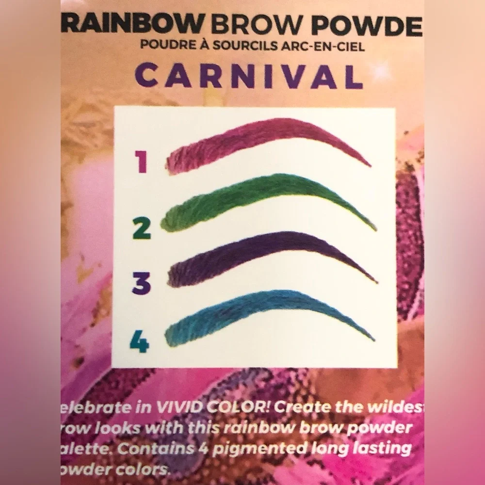 4quad Rainbow vibrant‎ carnival vibrant colors brow powder palette new Free